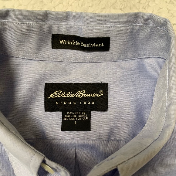 Wrinkle Resistant Blue Button Down Shirt - Picture 3 of 6